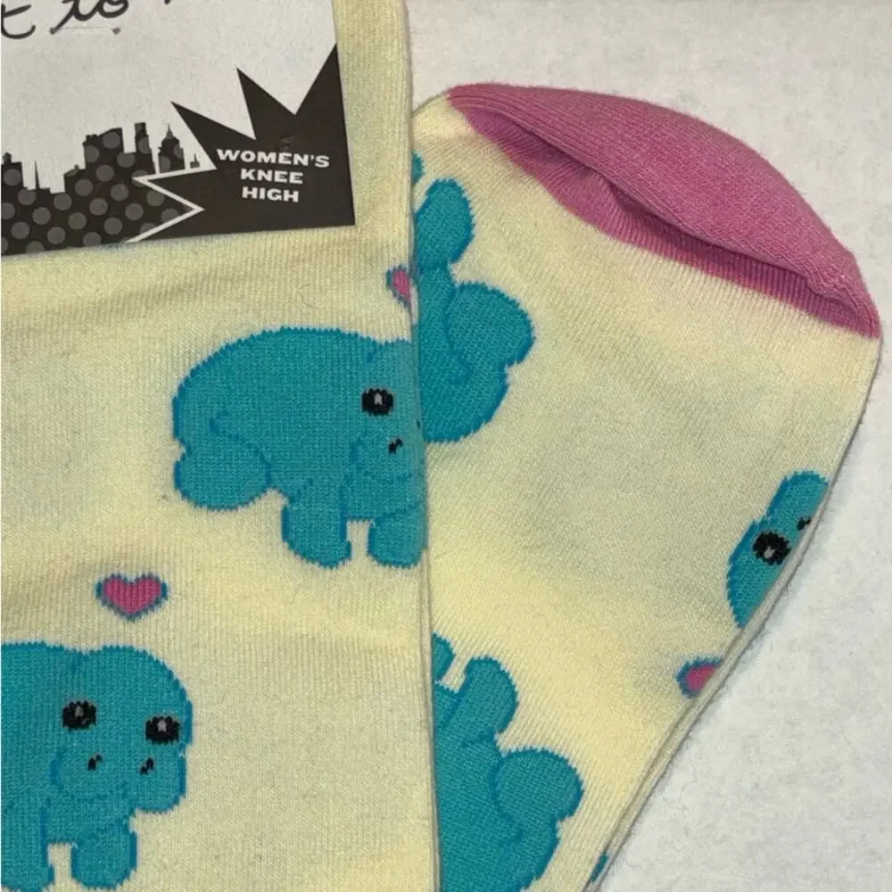 NWT Sock it to me Manatee Knee High Socks Women's tall socks blue/pink size 5-10